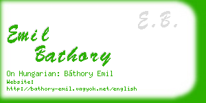 emil bathory business card